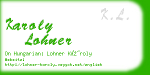 karoly lohner business card